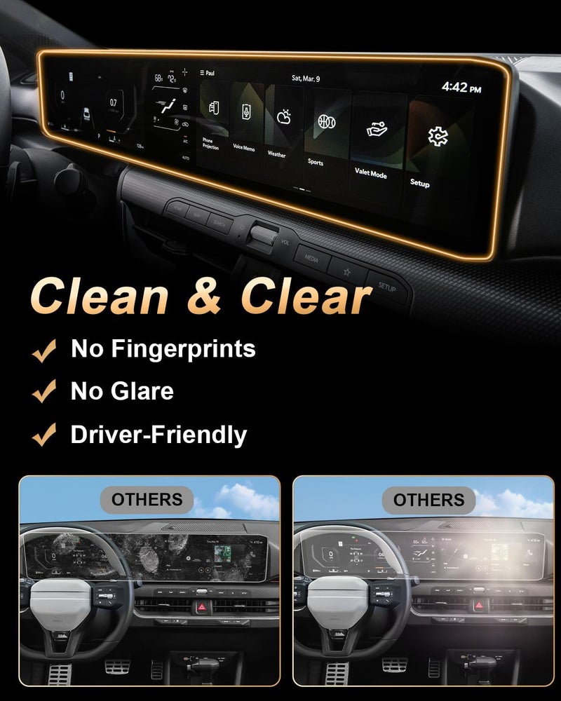 EcoZen 2026 Kia K4 Screen Protector - For 2025-2026 K4/2026 K4 Hatchback 12.3-Inch Integrated Touch Screen - 2 Pcs Nano Film For 2025 2026 K4(LX/LXS/EX/GT-Line/GT-Line Turbo) Accessories Anti Fingerprints - Image 3